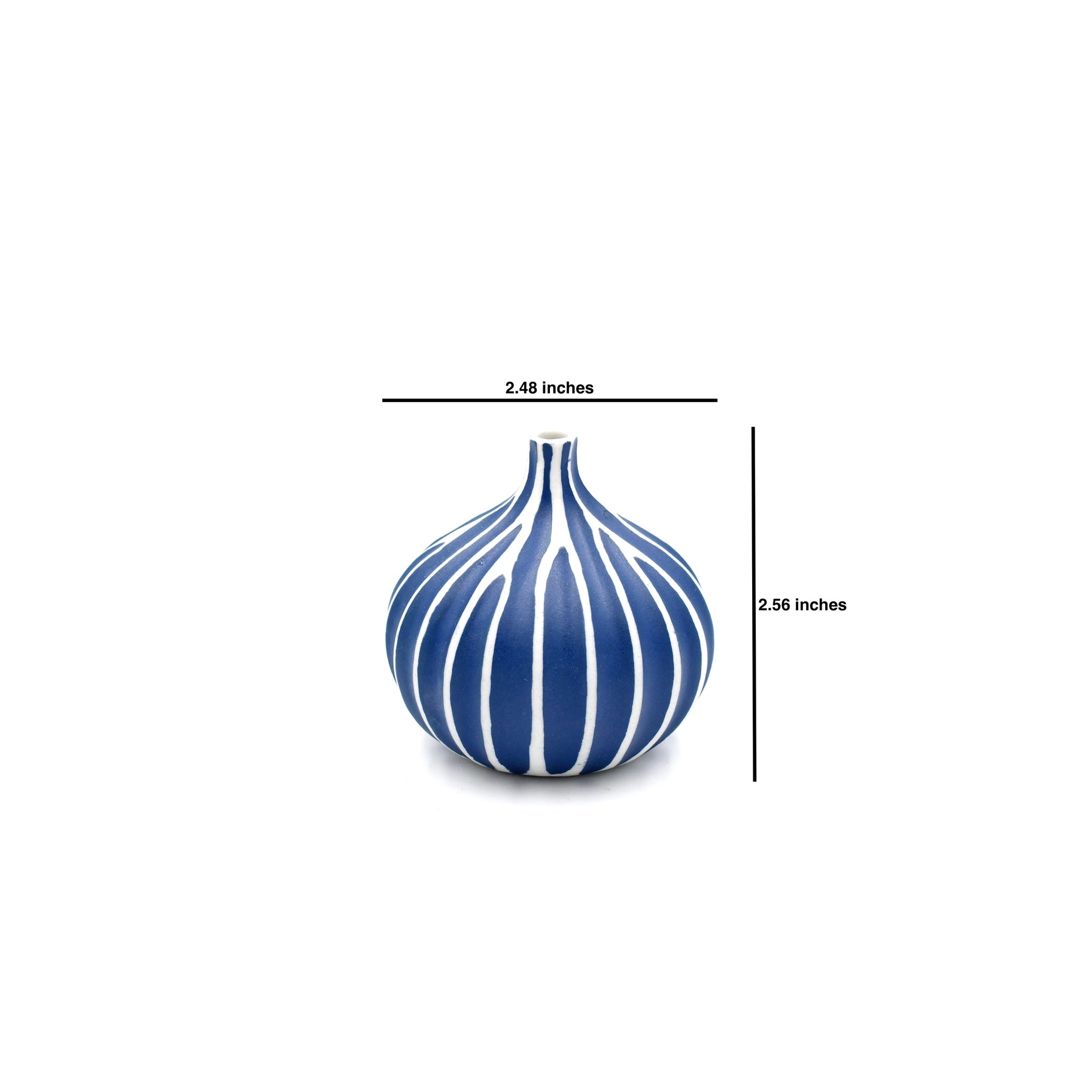 Congo Tiny Porcelain Bud Vase - Navy And White - 2.5" x 2.5" - Mellow Monkey