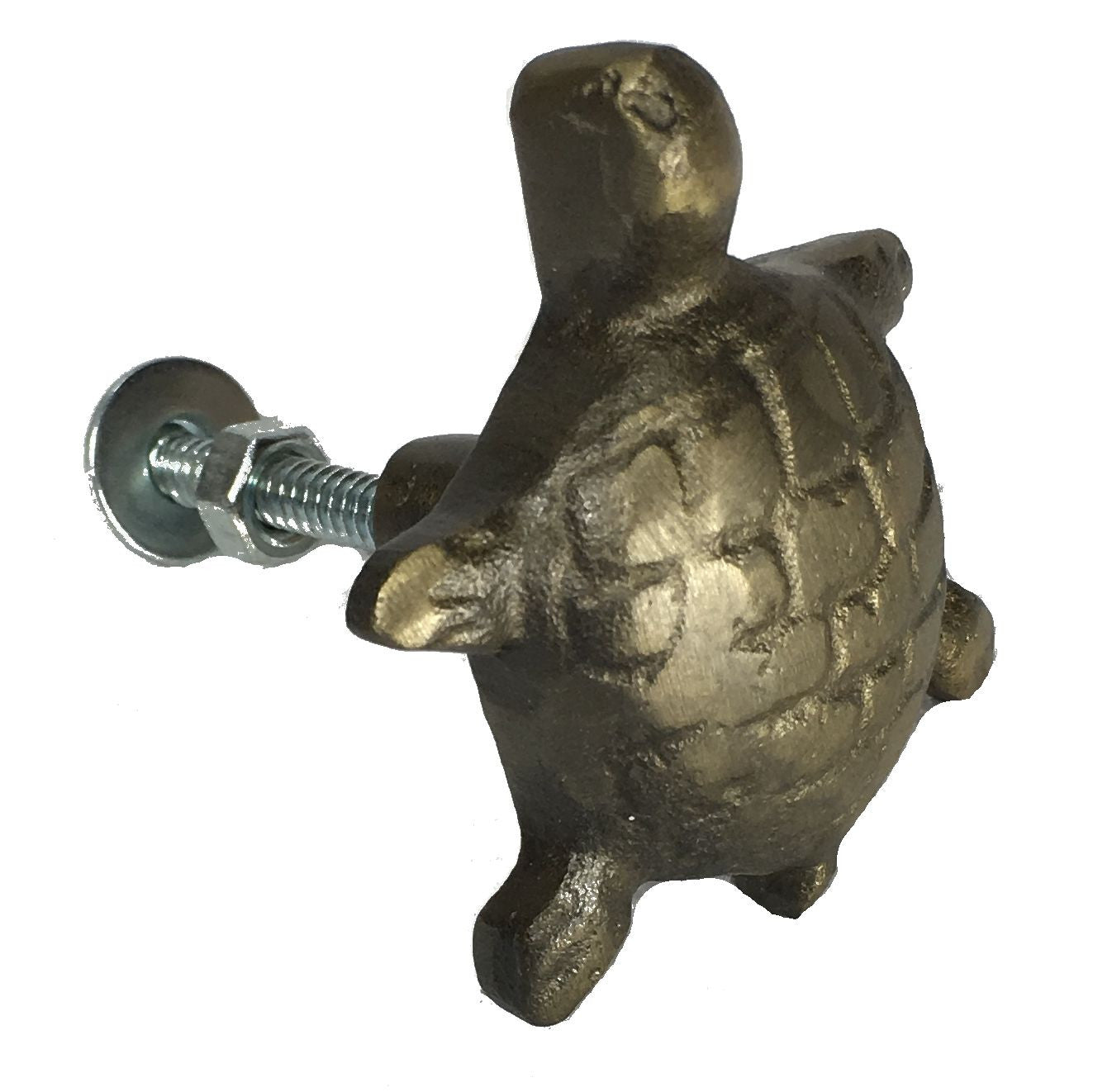 Iron Turtle Metal Drawer Cabinet Cupboard Pull Knob Antique Brass - Mellow Monkey