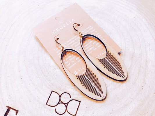 Feather Gauge Wood Earrings - Mellow Monkey