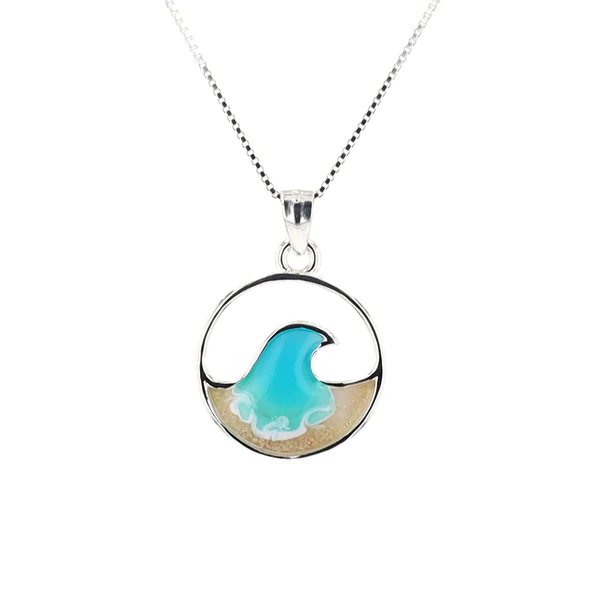 The Shoreline Wave Necklace - Stainless Steel - 18-in Chain - Mellow Monkey