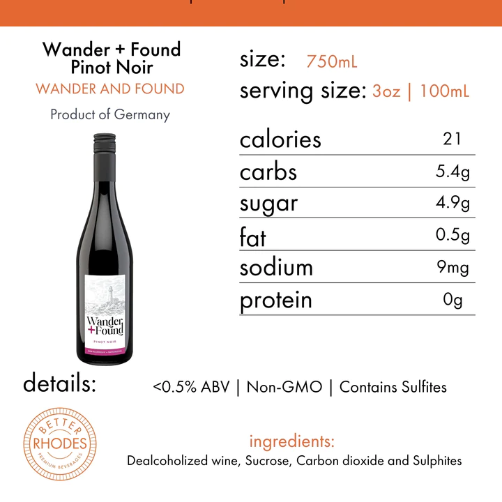 Wander + Found Pinot Noir - Non Alcoholic - 750ml - Mellow Monkey