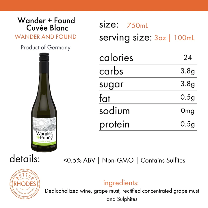 Wander + Found Cuvée Blanc - Non Alcoholic - 750ml - Mellow Monkey