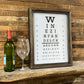 WINE Themed Lighted Optometrist Eye Chart Framed Shadowbox - 17-1/2-in - Mellow Monkey