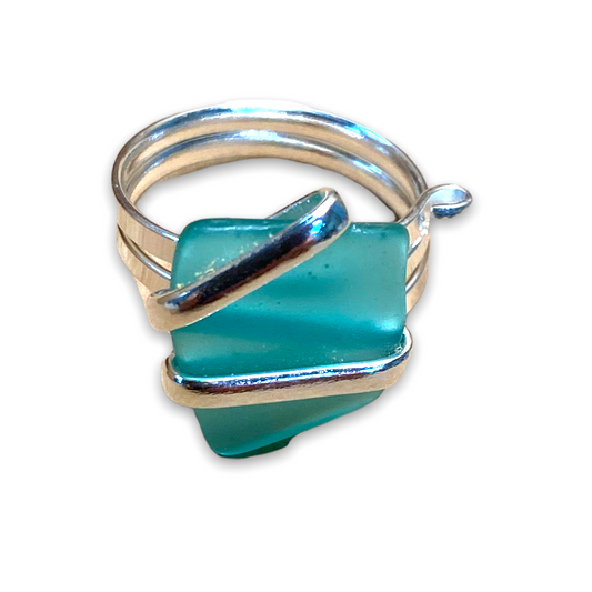 Sea Glass Nugget Ring - Mint - Mellow Monkey