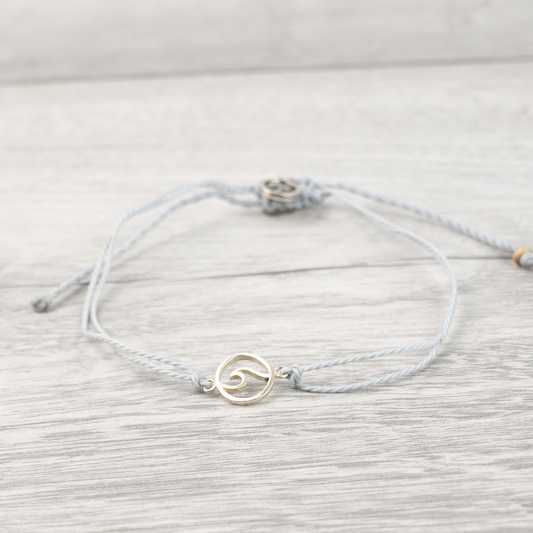 Kuta Wave Handmade Surf Anklet -  Grey - Mellow Monkey