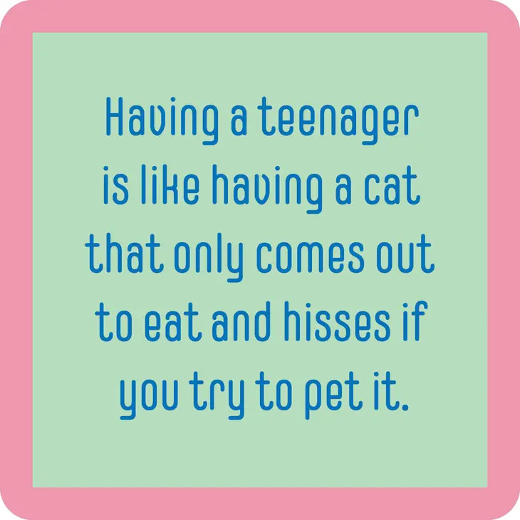 Having A Teenager Like Having A Cat...  - Coaster - 4-in - Mellow Monkey