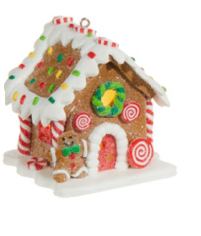 Lighted Gingerbread House Ornament - 3-3/4-in - Mellow Monkey