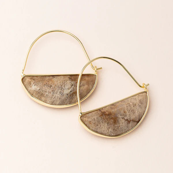 Fossil Coral Prism Hoop - Gold - Mellow Monkey