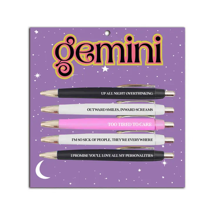 Gemini - 5 Pen Astrology Set - Mellow Monkey