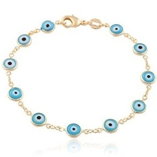 Evil Eye - Gold Plated Anklet - 8-inch - Mellow Monkey