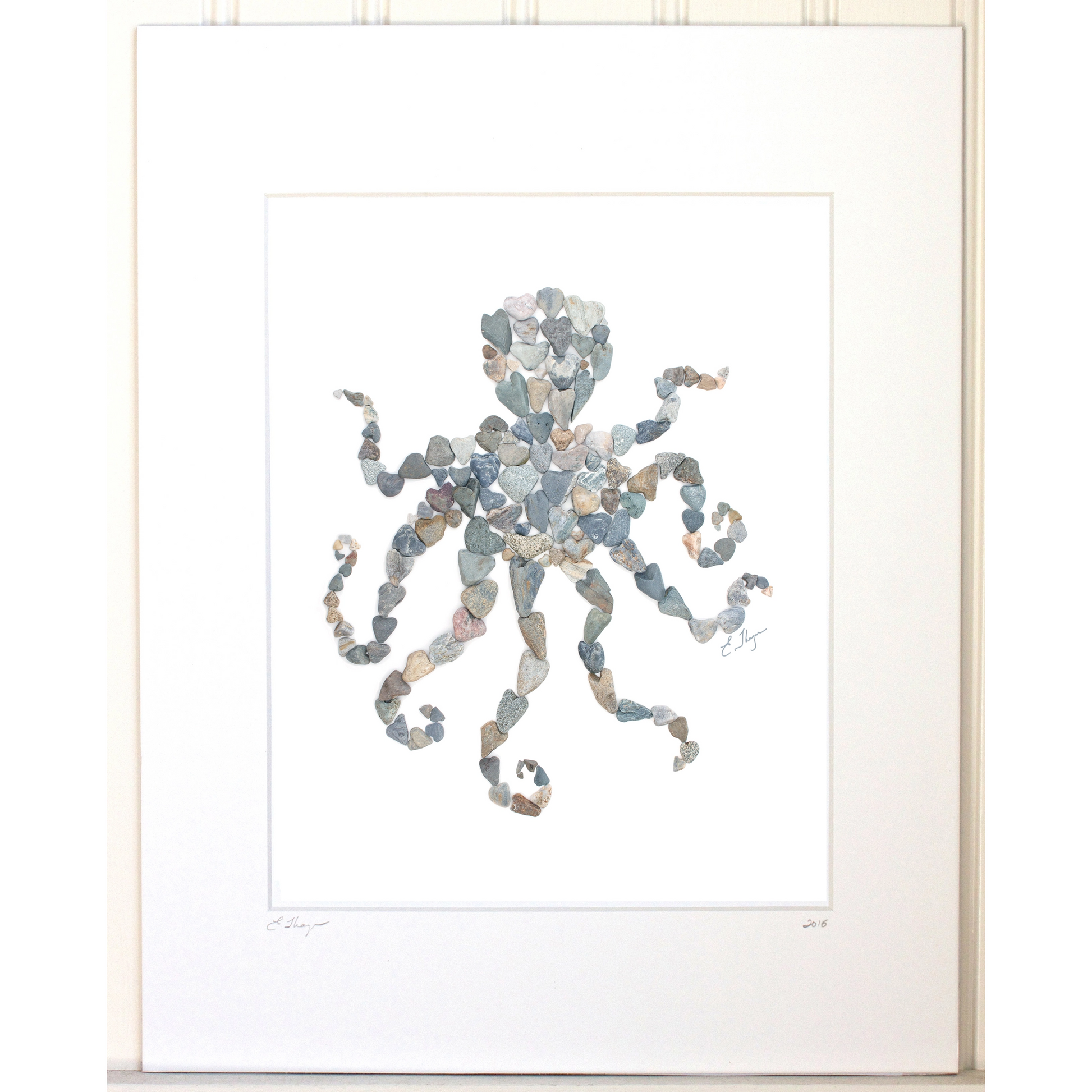 Octopus Heart Shaped Beach Rocks Print - Mellow Monkey
