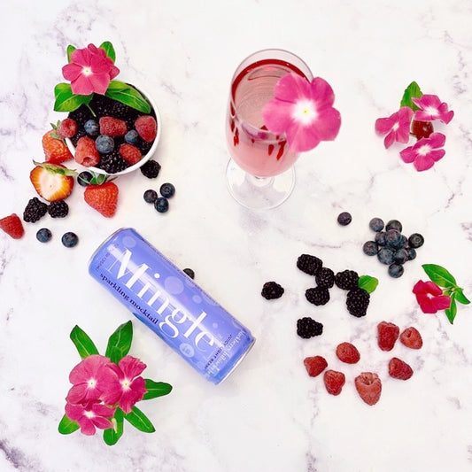 Mingle - Blackberry Hibiscus Bellini Mocktail - 12-oz Can - Mellow Monkey