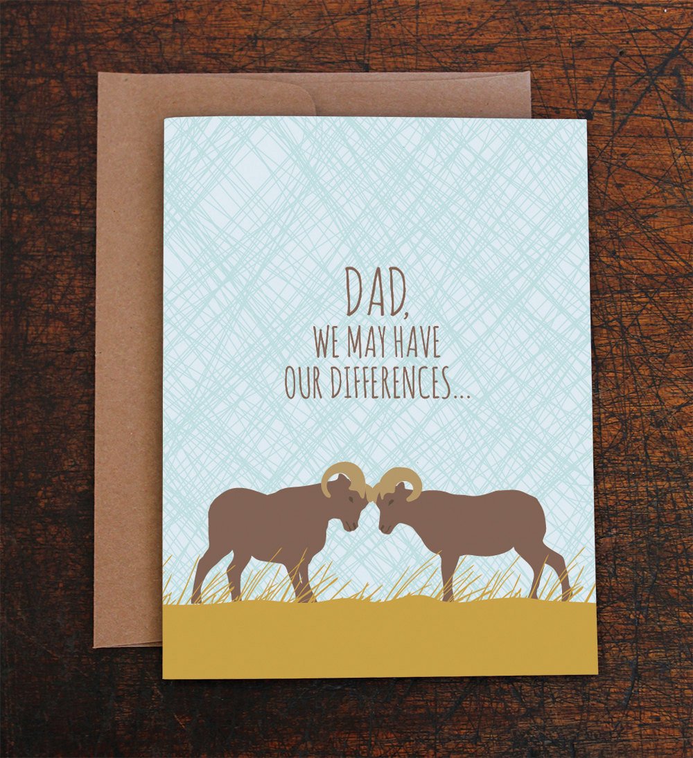 Dad, We May Have Our Differences - Rams Father's Day Card - Mellow Monkey