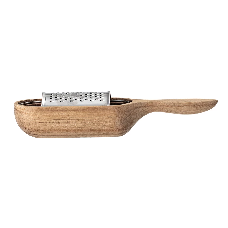 Wooden and Stainless Steel Cheese Grater - 10-in - Mellow Monkey