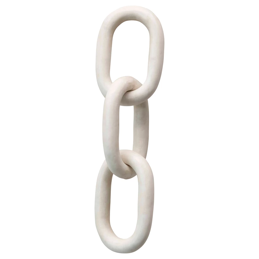 White Marble Chain Links Decorative Décor - 11-in - Mellow Monkey