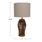 Rattan & Mango Wood Table Lamp with Jute Shade - 29-1/3-in. H x 15-in. D - Mellow Monkey