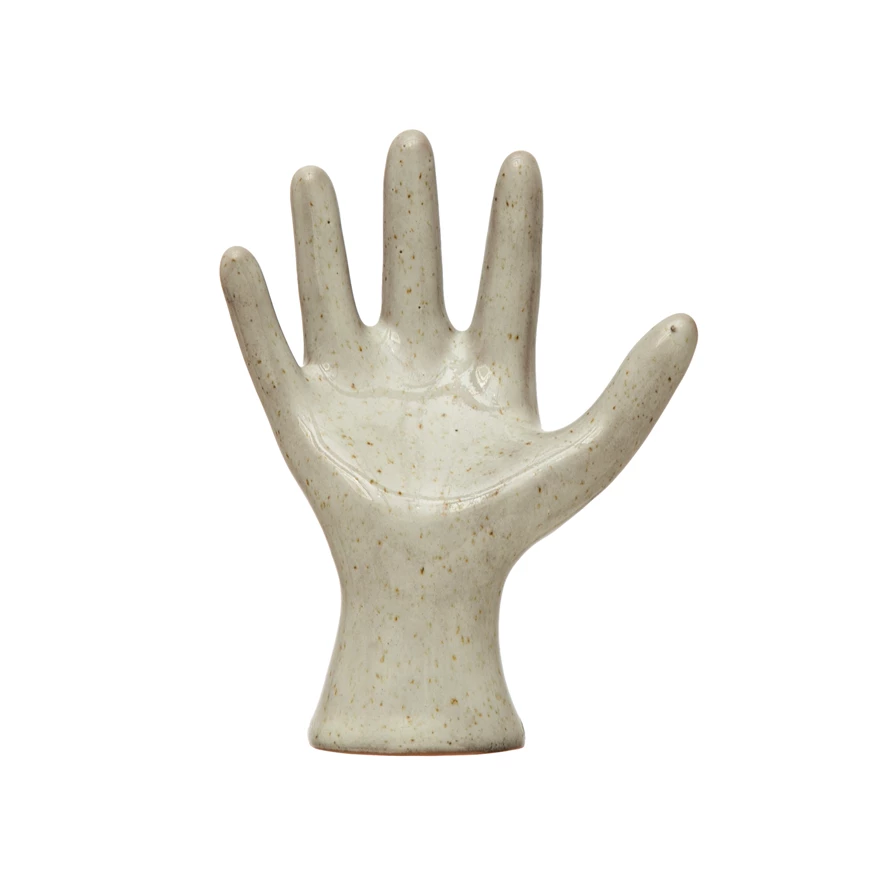 Stoneware Hand - Speckled Grey - 4-3/4-in - Mellow Monkey