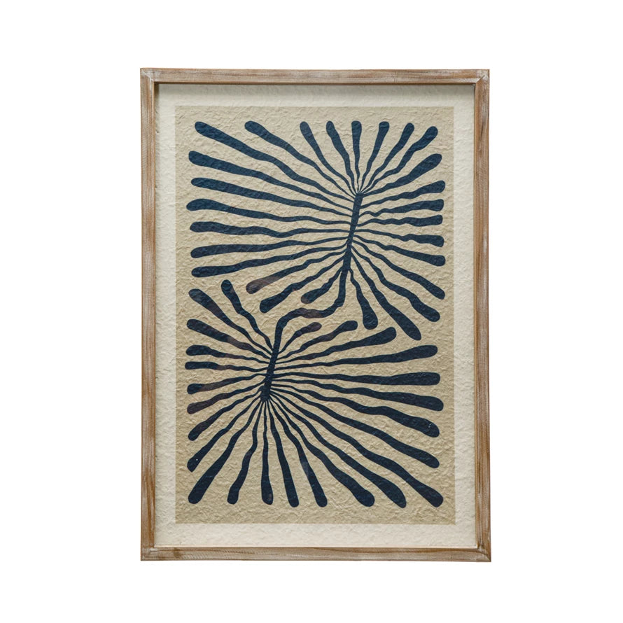 Abstract Framed Wall Decor -  Black and Beige - 19-1/2-in - Mellow Monkey