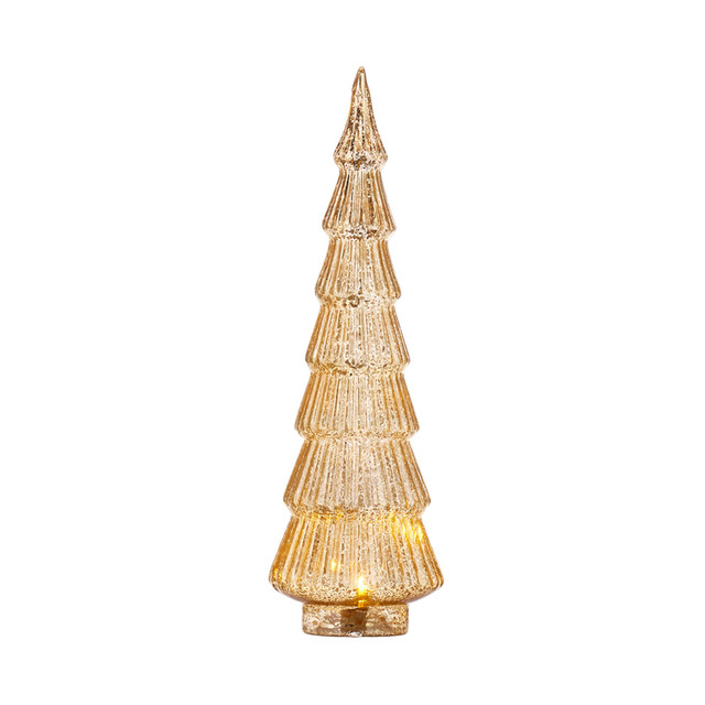 Gold Mercury Glass Lighted Trees - Mellow Monkey