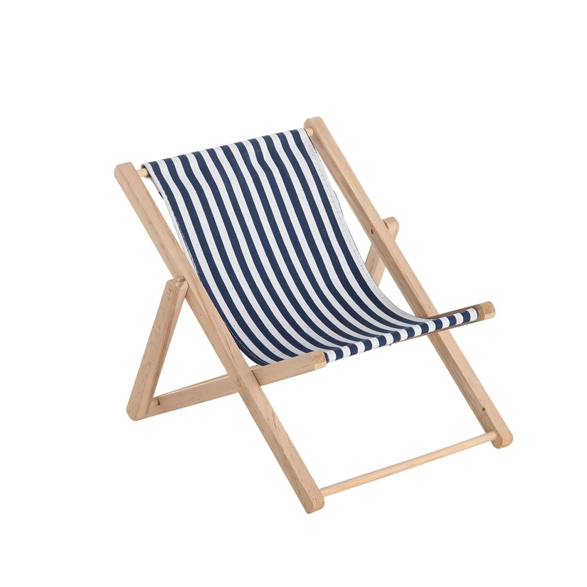 Navy Stripe Beach Chair Accent - 11-3/4-in - Mellow Monkey