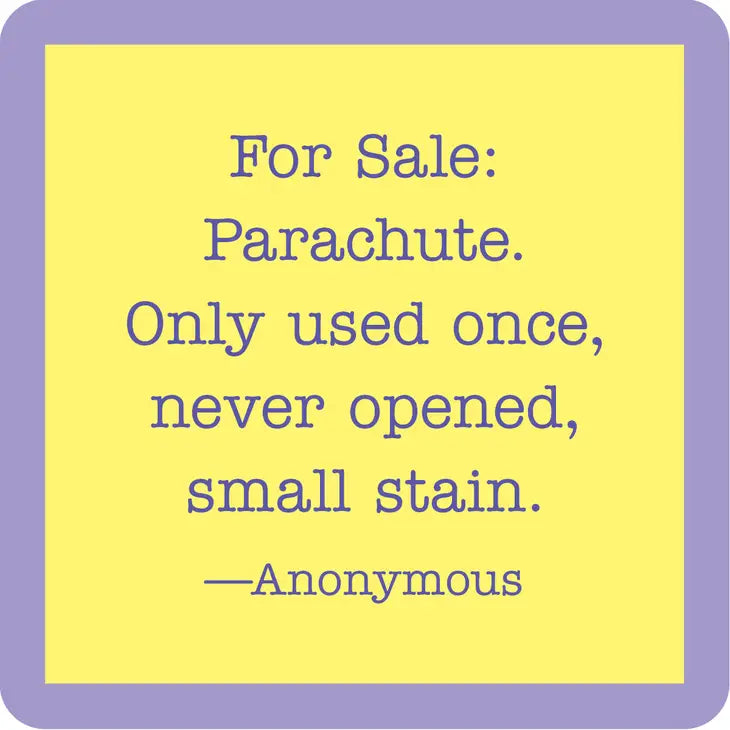 For Sale: Parachute. Only Used Once, Never Opened, Small Stain - Coaster - 4-in - Mellow Monkey