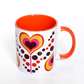Mid Century Heart Flower Coffee Mug - Orange - Mellow Monkey