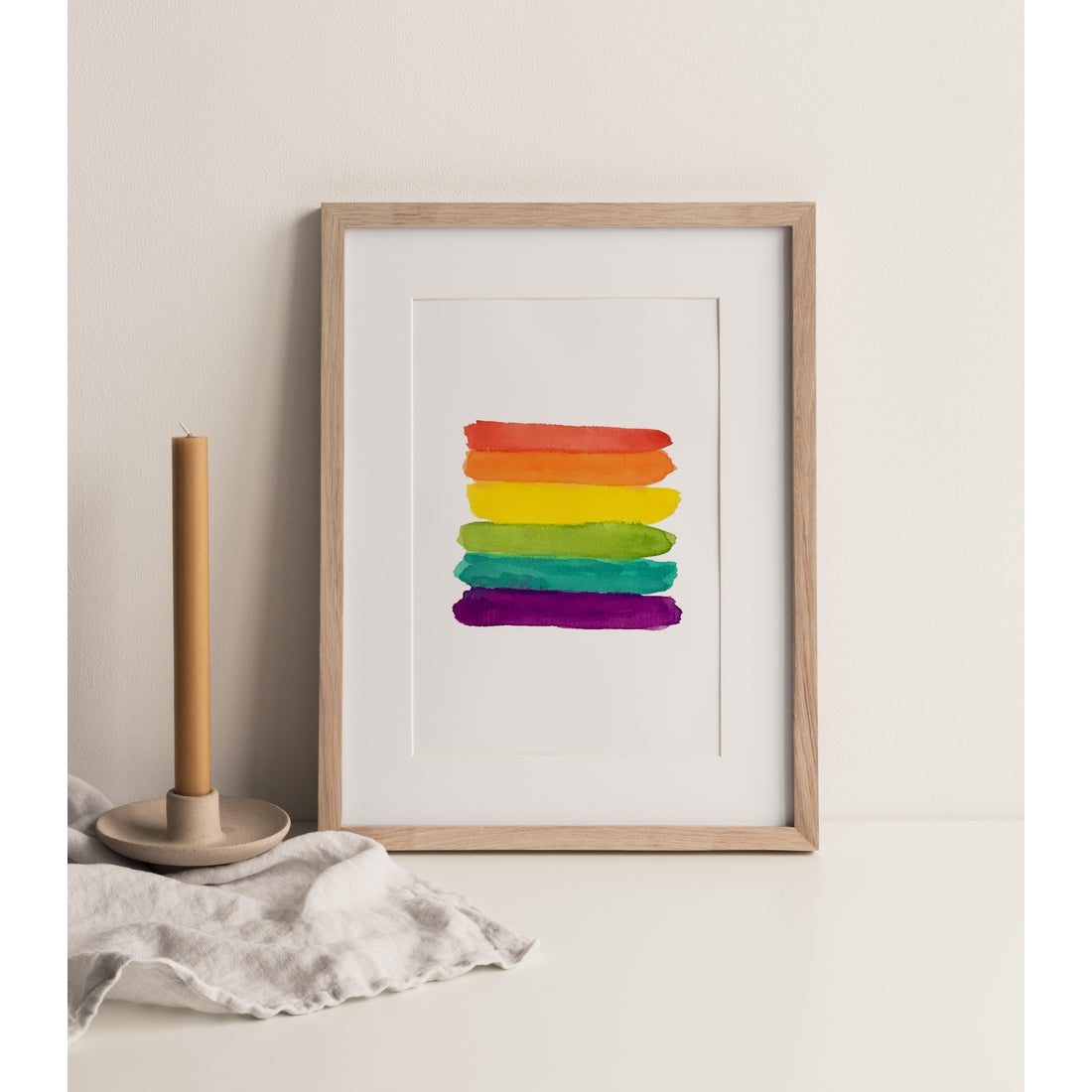 LGBTQ Pride Flag Watercolor Art - Framed Print - 14-in - Mellow Monkey