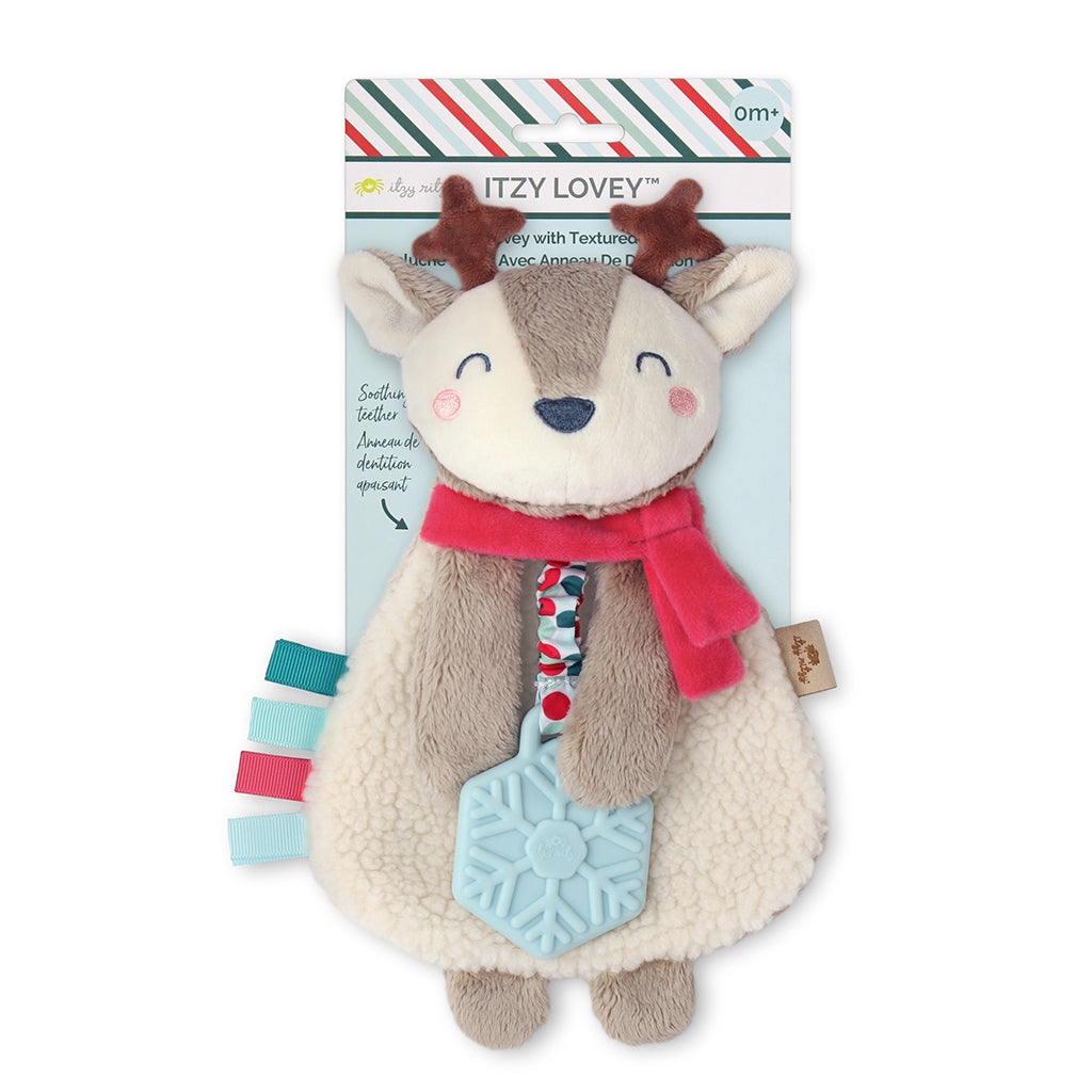 Itzy Lovey™ Holiday Reindeer Plush + Teether Toy - Mellow Monkey