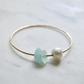 Frosted Glass and Pearl Bangle - Gold - Mellow Monkey