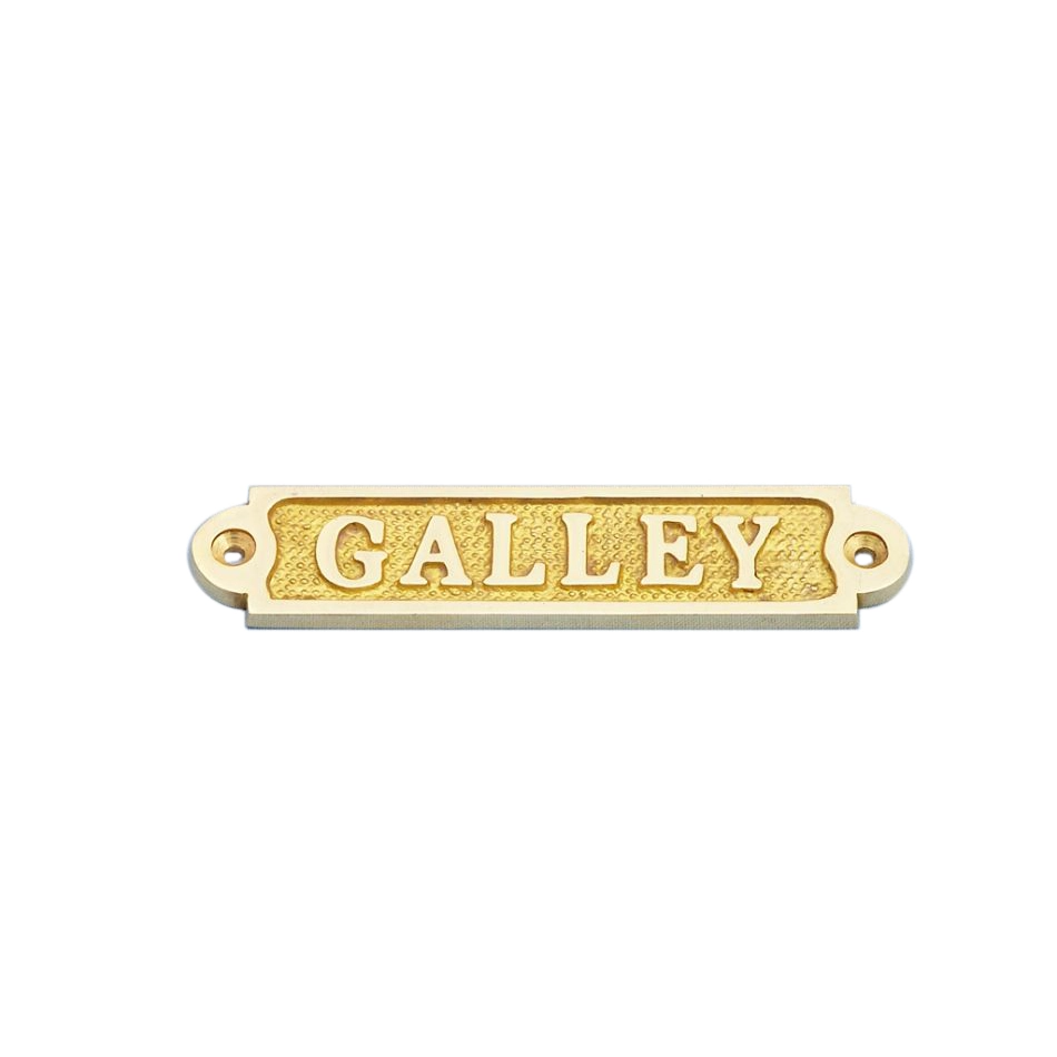 Nautical Brass Galley Plaque - 6-in - Mellow Monkey