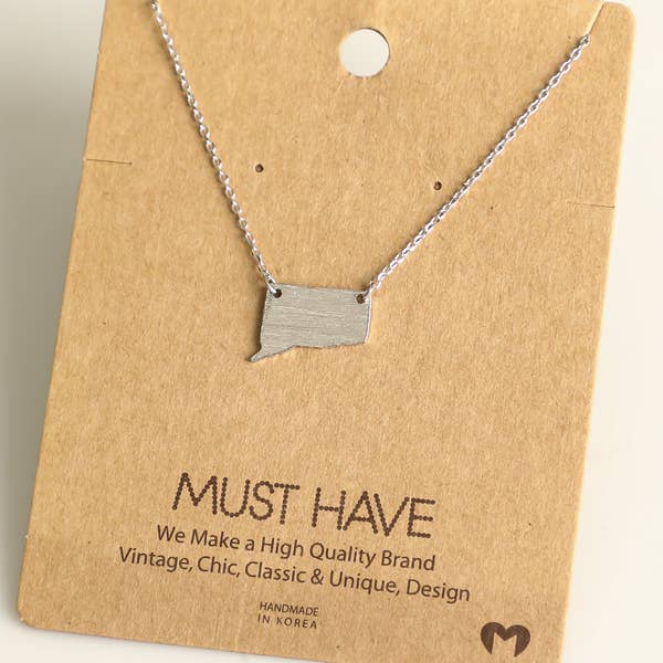 Must Have Connecticut State Necklace - Silver Tone - Mellow Monkey