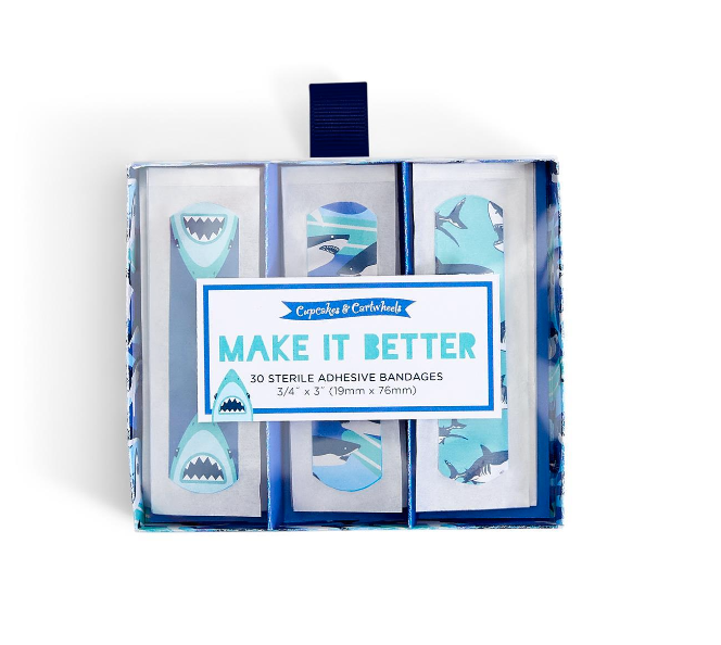 Make It Better Shark Bandages in Gift Box - 30 Pc - Mellow Monkey