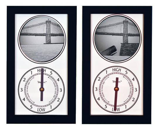 Tidepieces by Alan Winick | Brooklyn Bridge Tide Clock | Black Frame - Mellow Monkey