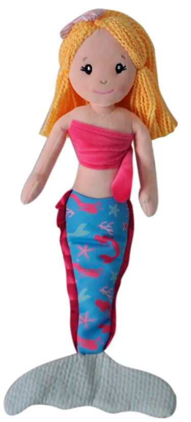 Plush Mermaid Wishes Doll - 18-in - Mellow Monkey