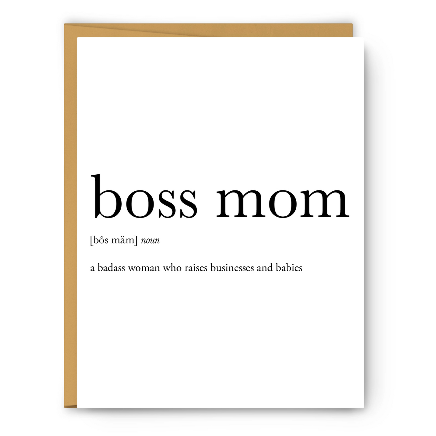 Footnotes - Boss Mom Definition - Greeting Card - Mellow Monkey