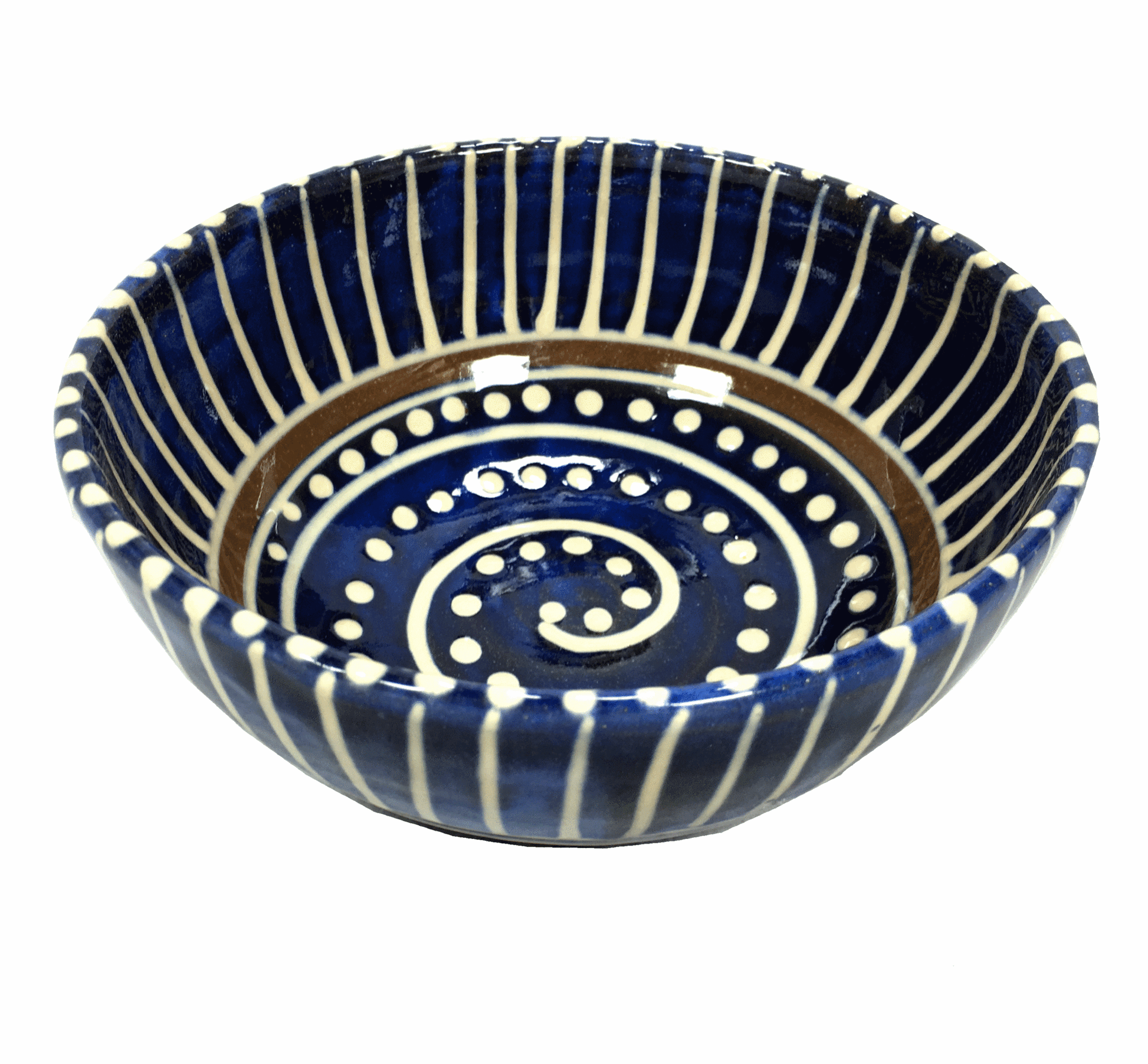 Earthworks Handmade Pottery - Small Serving Bowl (Bajan Blue) - Mellow Monkey