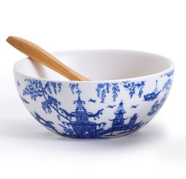 Chinoiserie Tidbit and Tapas Bowl with Spoon - 3-3/4-in - Mellow Monkey