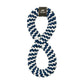 Navy and White Braided Infinity Dog Toy - 11-in - Mellow Monkey