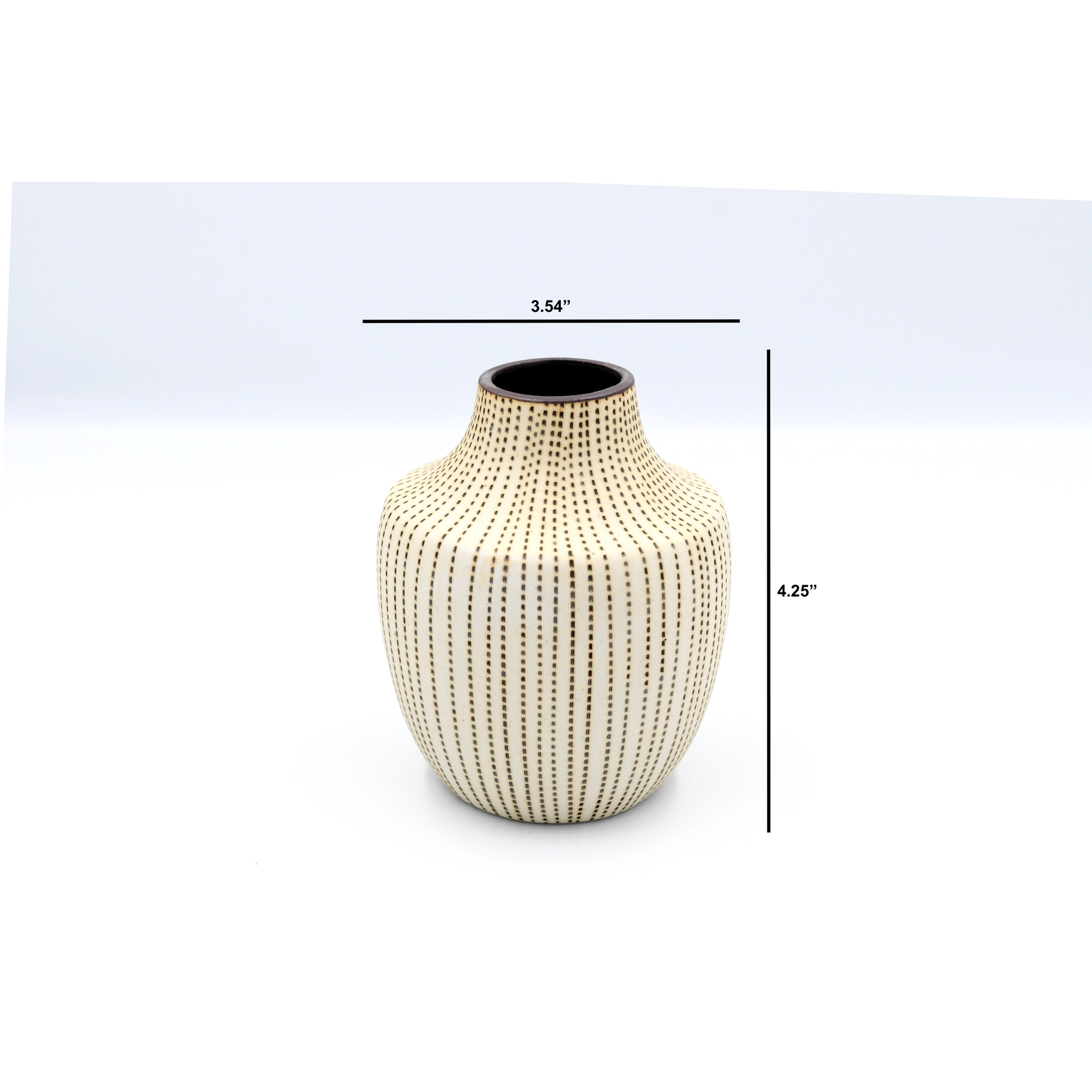 Porcelain Bud Vase - Brown Dots On Cream-Colored Vase - Mellow Monkey
