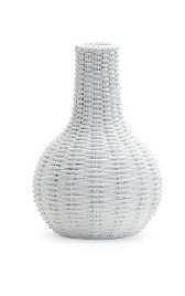 White Ceramic Wicker Vase - 5 Styles b