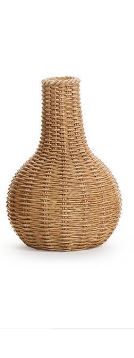 Brown Ceramic Wicker Vase - Mellow Monkey