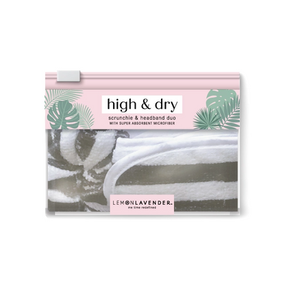 Lemon Lavender High And Dry Microfiber Scrunchie/Headband Duo - Mellow Monkey