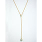 925 Silver Y-Necklace w/Natural Gemstones - Emerald / Silver - Mellow Monkey