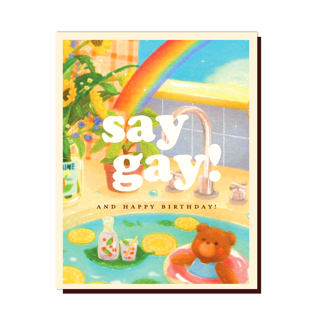 Say Gay! and Happy Birthday - Greeting Card - Mellow Monkey