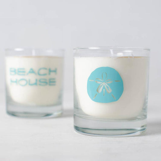 Beach House Sun Tan Lotion Scented Candle - Sand Dollar - Mellow Monkey