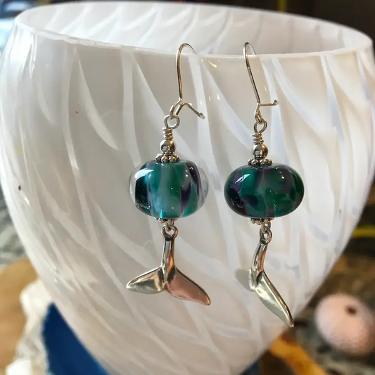 Mermaid Tail Glass Earrings - Mellow Monkey