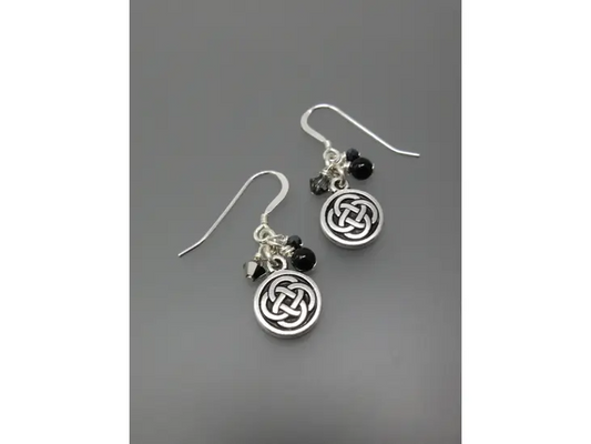Black Celtic Knot Cluster Earrings - Oreb Lram Jewelry - Mellow Monkey