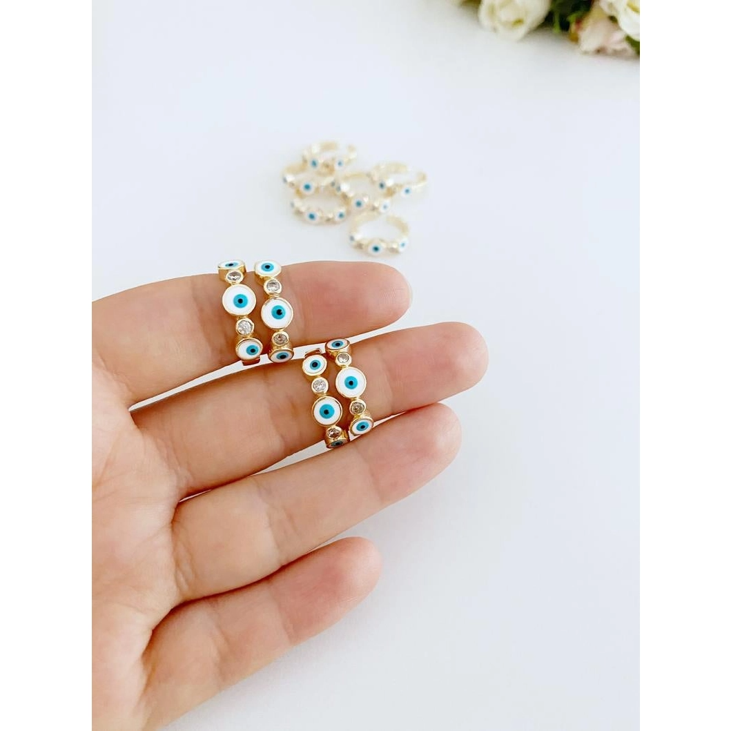 Individual Adjustable Greek Evil Eye Ring – Mellow Monkey