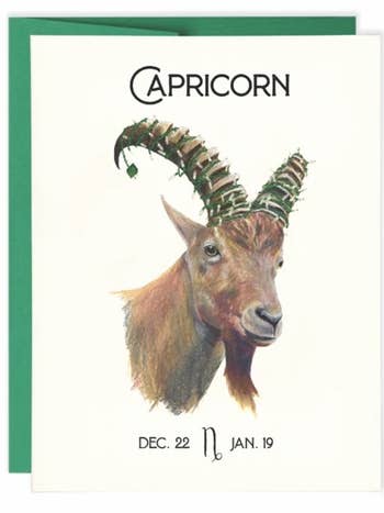 Zodiac Astrology Birthday Greeting Card - Capricorn (Dec 22 - Jan 19) - Mellow Monkey