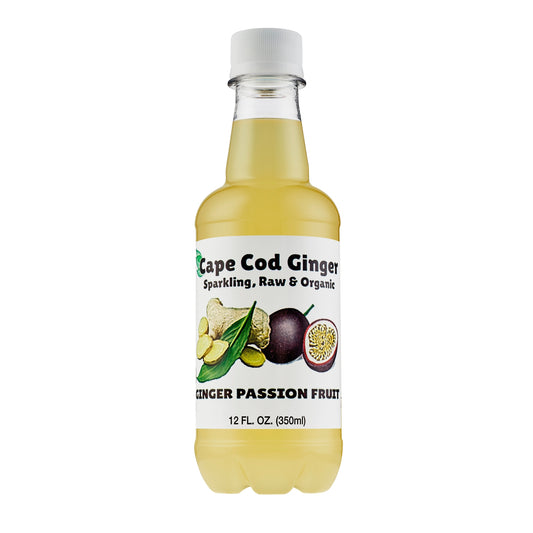 Cape Cod Ginger - Sparkling Raw and Organic - Ginger Passion Fruit- 12-oz. - Mellow Monkey